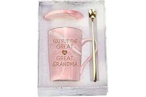 TOSHIY You Put The Great In Great Grandma Mug Great Grandma Gifts Mug Birthday Mothers Day Gifts for Grandma from Grandkids Granddaughter Grandson Grandchildren Gifts Grandma Coffee Mug 14 Ounce Pink