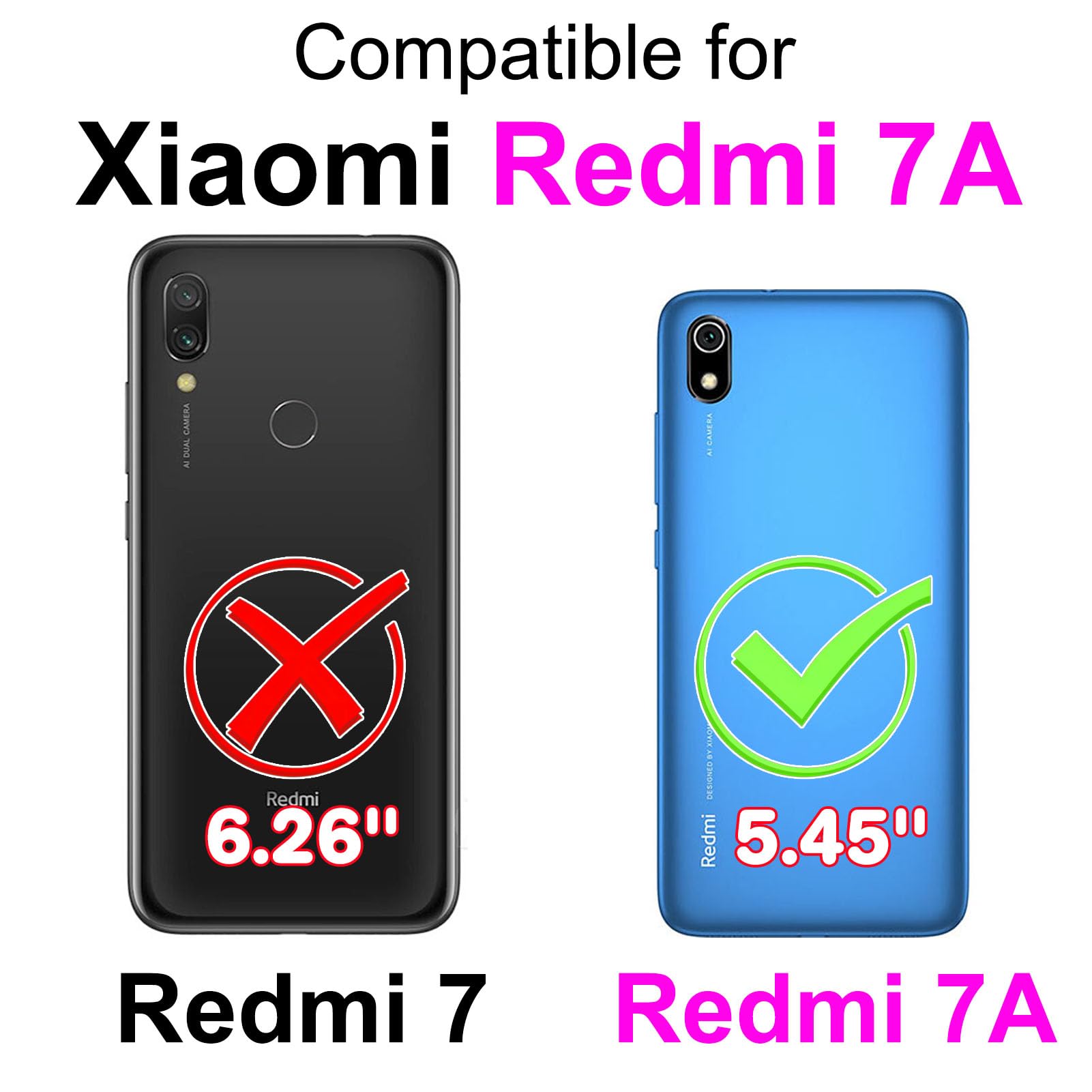 Handyhülle für Xiaomi Redmi 7A Hülle, Premium PU Leder Flipcase Magnetverschlüsse Schutzhülle Klapphülle mit Kartenhalter und Faltbare Brieftasche Hülle für Xiaomi Redmi 7A Handyhülle - Blau 2