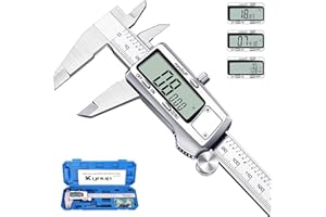 Kynup Digital Caliper, Caliper Measuring Tool, Micrometer Dial Vernier Caliper with Large LCD Screen, Full Turn Off, Stainless Steel, Switch from Inch Metric Fraction (6Inch/150MM)