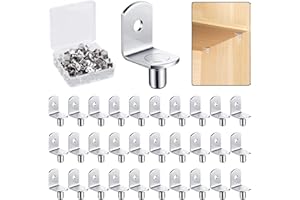 DHYLRICHER 1/4 Inch Shelf Support Peg，Support Cabinet Shelf Pins，Shelf Bracket Pegs with Hole，L-Shaped Furniture Replacement Peg for Cabinets,Shelves,Wodrob