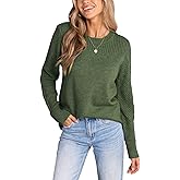CUPSHE Womens Sweaters Casual Long Sleeve Pullover Sweaters Crewneck Soft Knit Jumper Top