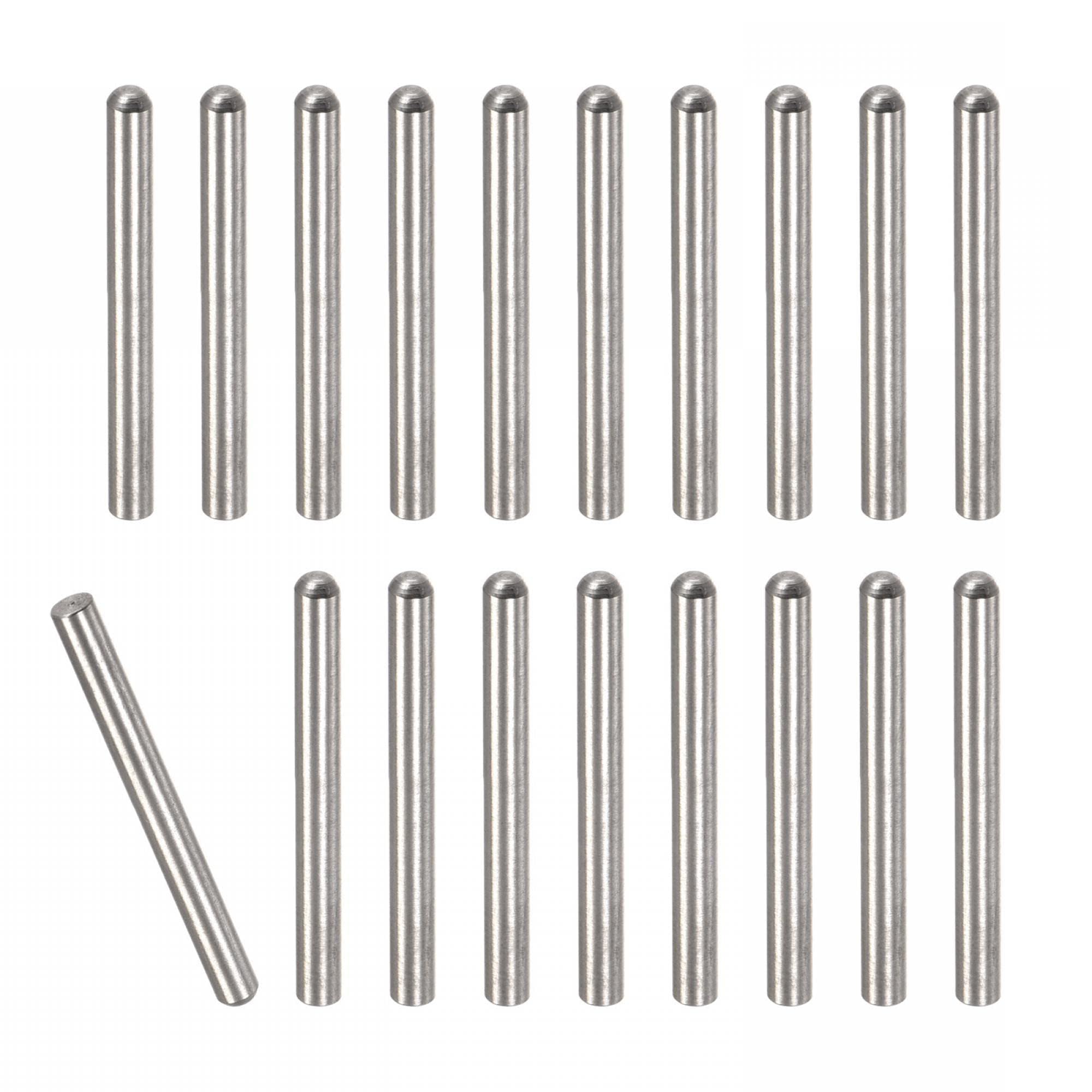 Unifizz 20Pcs 3 x 20mm Dowel Pin 304 Stainless Steel Round Head Flat Chamfered End Bunk Bed Pins Shelf Pegs Support Shelves Fasten Elements
