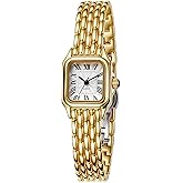 ADSBIAOYE Gold Watches for Women with Square Roman Dial Vintage Small Bracelet Ladies Quartz Wrist watchs Water Resistant