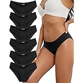 Gleedeal Womens Seamless Underwear No Show Stretch Bikini Panties No Panty Line Invisibles Hipster Briefs Soft Silky 6 Pack