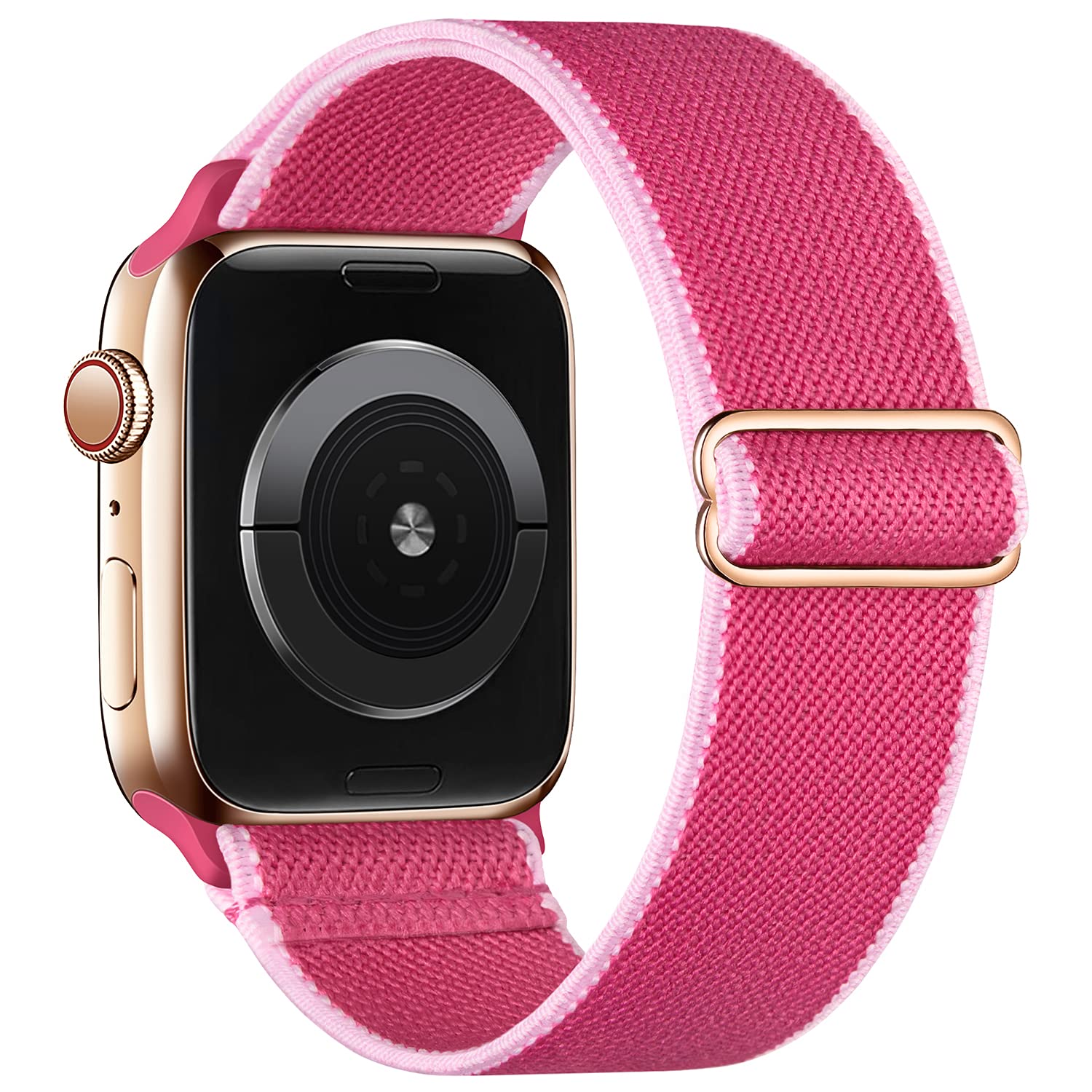 Recoppa Solo Loop Strap Compatible with Apple Watch 49mm 45mm 44mm 42mm, Adjustable Stretch Elastics Nylon Sport Replacement Band for iwatch Series ultra 8 7 6 5 4 3 2 1 SE for Men Women (Pomegranate) — image 1