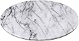 Creative Home Natural Marble Round Board Cheese Dessert Fruit Serving Plate, 12" Diam. x 1" H, Off-White (patterns may vary)