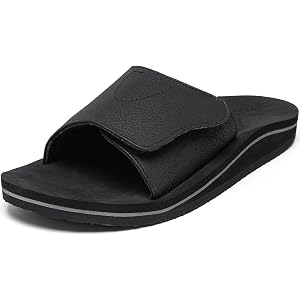 Men's Slide Ergonomic Sandals Adjustable Athletic Sandals with Arch Support | Thick Outsole, Great Arch Support, Adjustable S