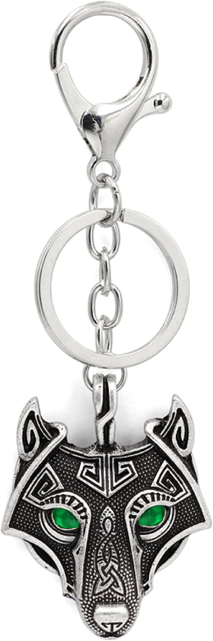 Prettyrosary Keychain Keyring Key Chain Ring Viking Wolf Thor’s Hammer Compass Antique Silver Gold Bronze Grey