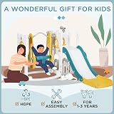 AIYAPLAY 6-in-1 Toddler Swing Slide Set Climber Baby Playground Basketball view 6
