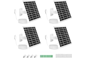 BTAWPC 4 Pack 5V 7W USB Type-C Solar Panel Camera Charger for Arlo Essential XL Cam 2nd Gen, Essential 2K Outdoor (2nd Generation) Security Camera, Adjustable Mount Solar Panel with 9.3FT USB C Cable