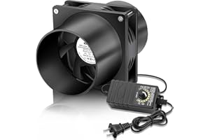 GDSTIME 120mm x 38mm 12V DC Axial Cooling Fan with Speed Controller, 110V 120V AC Powered, 4 Inch Small Duct Exhaust Fan with 2 Flanges for Soldering, 3D Printer Enclosure, Paint Booth Ventilation