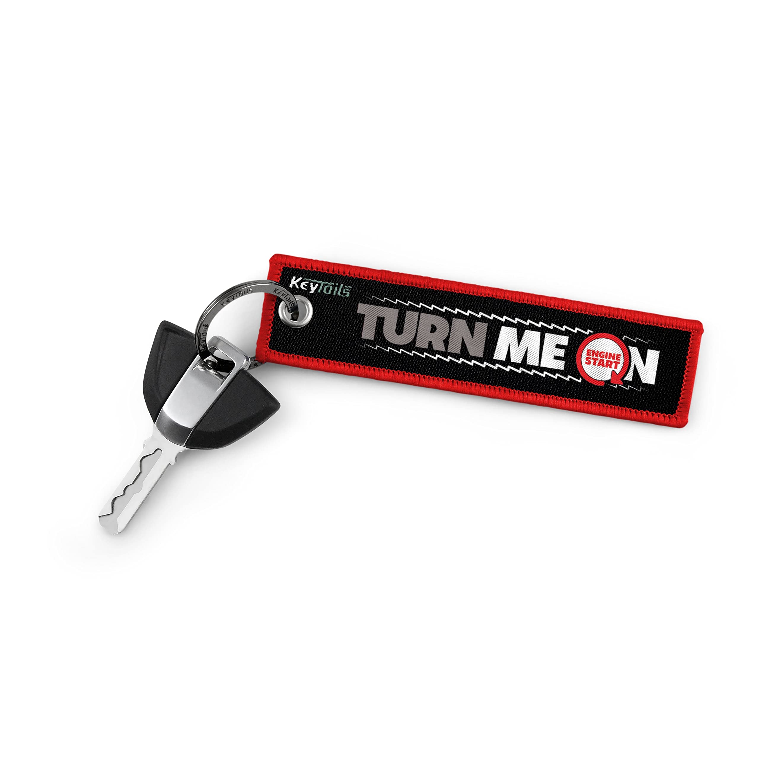 KEYTAILS Keychains, Premium Quality Key Tag for Motorcycle, Scooter, ATV, UTV [Turn Me On, Ride Me]