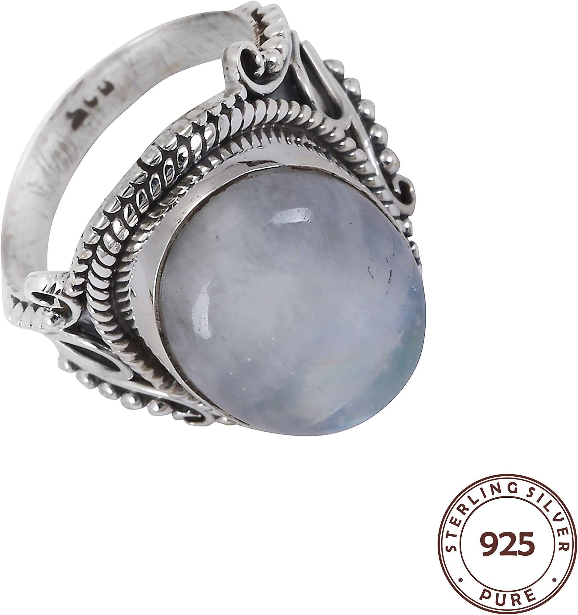 Chimera 92.5 Sterling Silver Aesthetically Designed Elegant Ring with Natural Gemstone