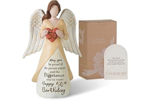 Storieme 50th Birthday Gifts for Her Women: Happy Birthday Gift for Friends Besites Sisters Daughter Mom 50 Year Old Woman Birthday Angel Figurine