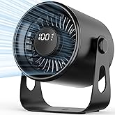 Biswitif Quiet Small Desk Fan: 4000mAh Battery Operated, 100 Speeds Travel Camping Personal AC Table Fan, Digital Display Portable USB Fan for Office, Bedroom, Kitchen, Home, Outdoor, Black