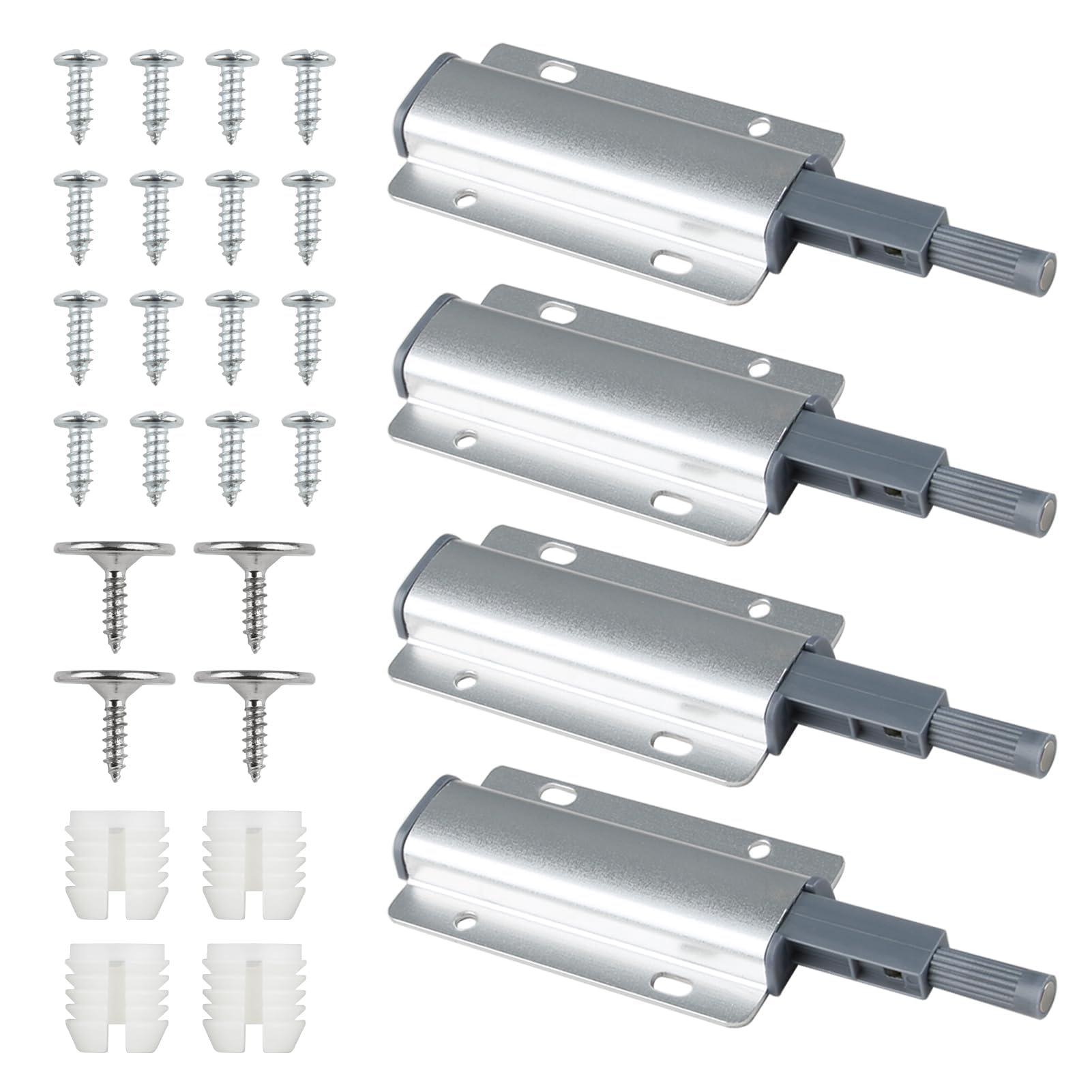 Push to Open Door Catches, Door Cabinet Magnetic Push Opener Catch Soft Close Magnets Door Catch Touch Open Door Closing Push Latches for Cupboard,Drawer,Wardrobe,and Closet Doors