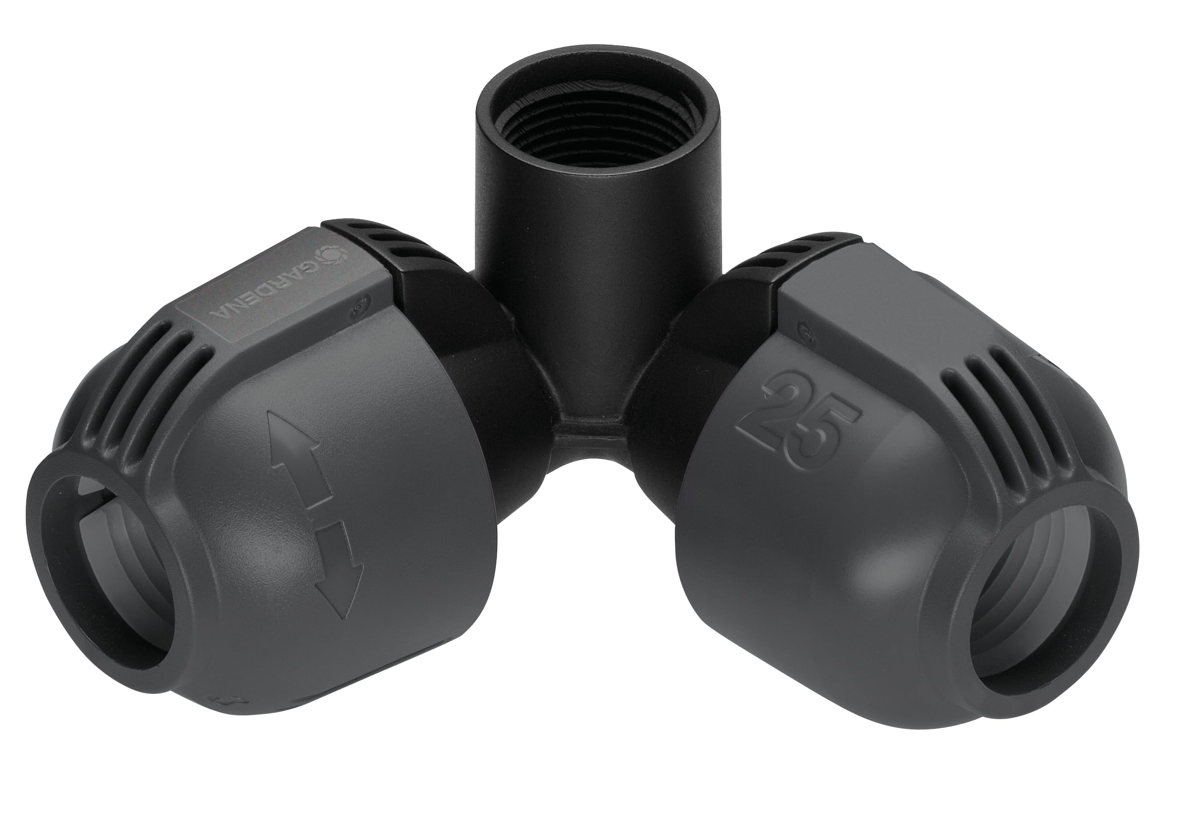 Gardena Angle Piece for flexible sprinkler connection: Connector for corners, for flexible "outline" connection of pop-up sprinklers, 25 mm x 3/4" female thread (02764-20)