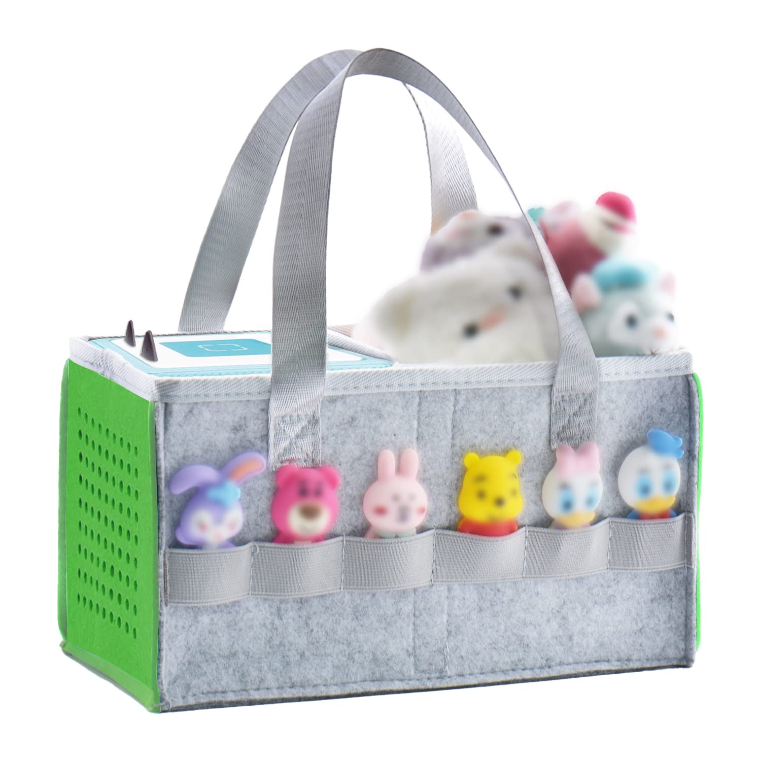 Carrying Bag for Toniebox Starter Set and Accessories, Felt Organizer Bag for Tonies Figurine and Toniebox Travel Tonies Carry Case with Handle for Toniebox & Accessories (Grass Green)