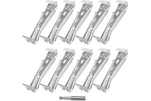HIMIRICH 5 Inch Roofing Gutter Hangers, Quick Screw Hidden Gutter Support Brackets for Repairing Sagging 5 Inch K-Type Aluminum Gutters, Gutter Clips Comes with 1/4”Hex Drill Bit, 10 Pack