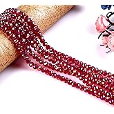 CrzBeadss 513Pcs Glass Crystal Beads for Jewelry Making, 6MM AB Briolette Faceted Crystal Beads Bulk for Bracelets, Glass Spacer Beads for Crafts Necklace Wine Charms Suncatchers, Red AB