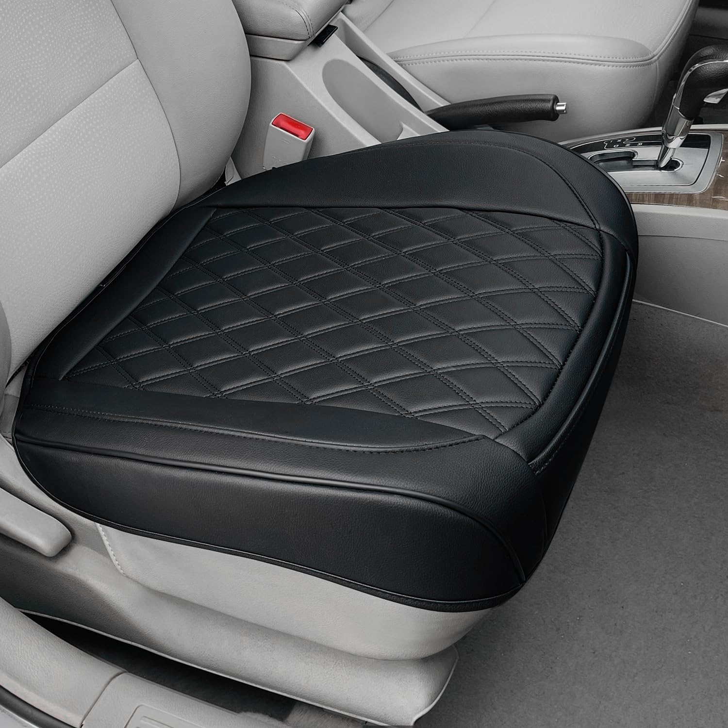 Photo 1 of 1 Pack Leather Front Car Seat Cover Bottom Car Seat, Anti-Slip and Full Wrap Driver Car Seat Protectors, Luxury Waterproof Bottom Auto Seat Cushion Pad Mat for Most Vehicles(Black)