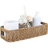 Resin Wicker Toilet Paper Basket: Water-Resistant Handmade Organizer - Natural Tan for Organic Back of Toilet Tank top & Scan