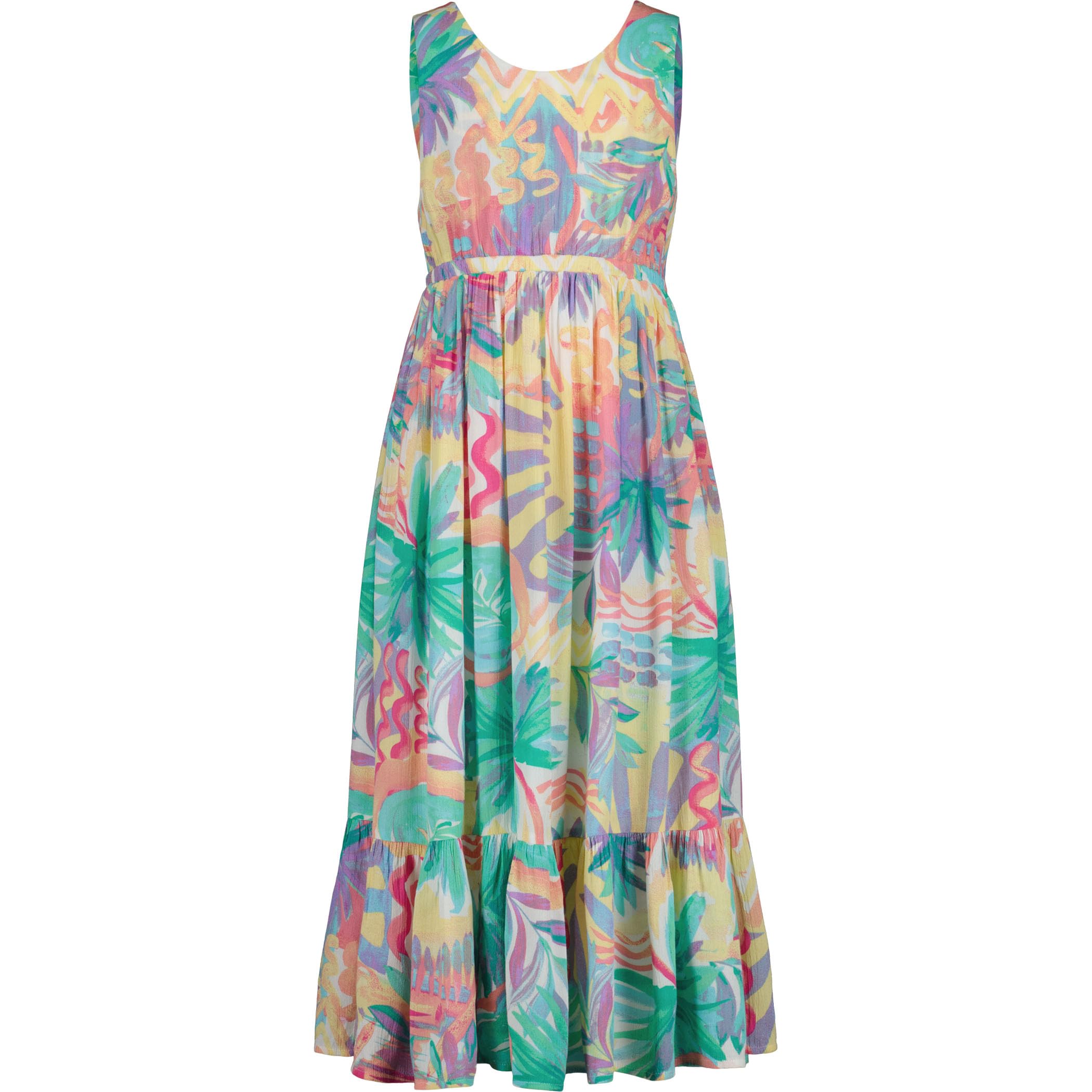 Photo 1 of Roxy Girls' Island Cove Sleeveless Dress, Summer Fit & Flare Silhouette, Coconut Palm, XL16