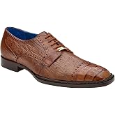 Classic Caiman Crocodile/Ostrich Derby Shoes by Belvedere Martino