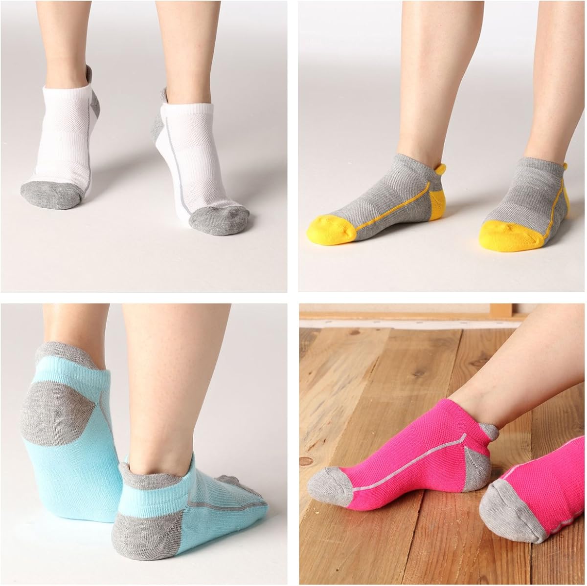 Heatuff Womens Low Cut Ankle Athletic Socks Cushioned Running Performance Breathable Tab Sock 6 Pack: Clothing