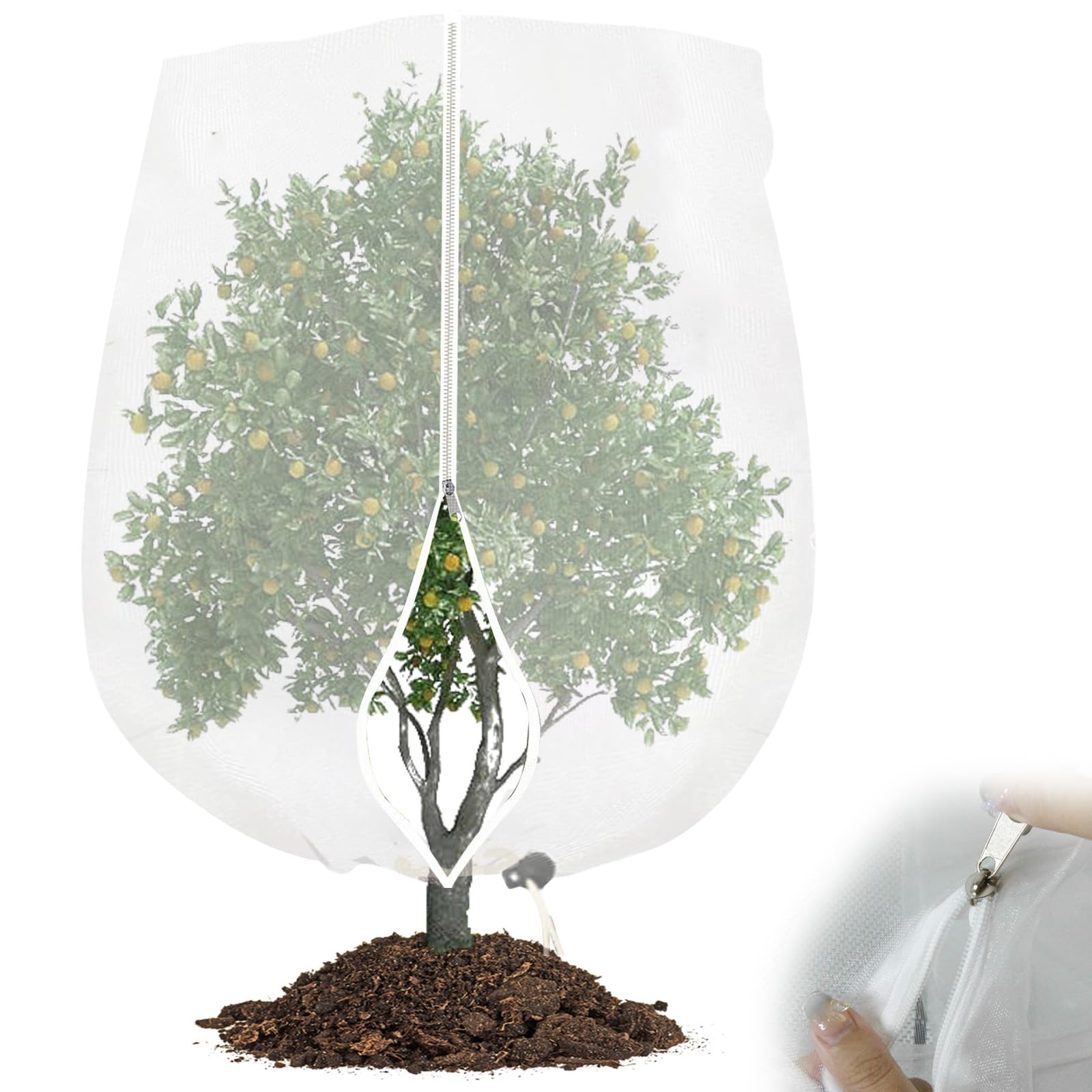 Large Fruit Tree Netting Bag, Reusable Garden Netting for Raised Beds Blueberry Bush Netting Cover with Drawstring Fruit Protection Bags, Bird Netting Tree Netting to Protect Fruit(10ftx10ft)