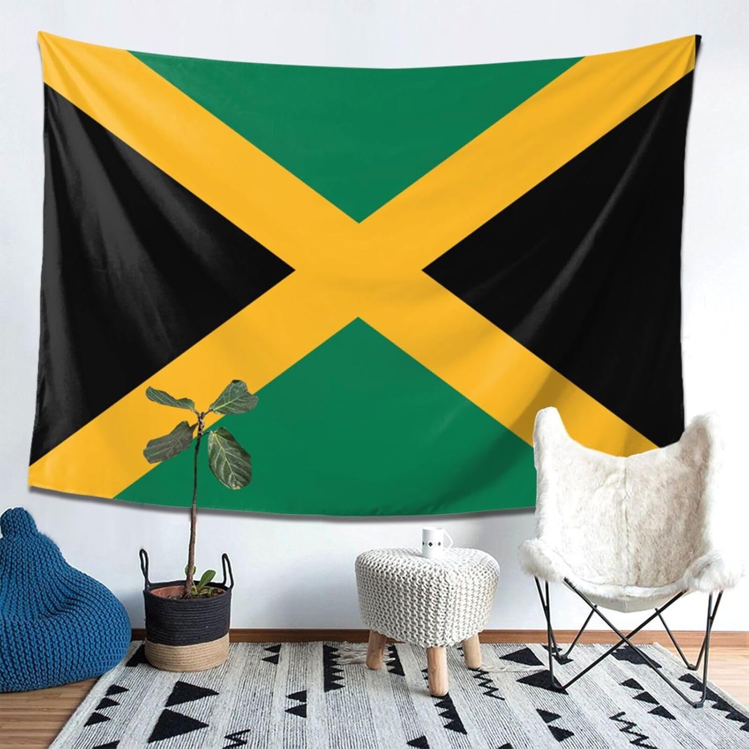 Tapestries - QKLGXLOBAL Jamaica Flag Wall Hanging Tapestry 60x40 Inch Jamaica Flags Wall Hanging Tapestry for Bedroom Living Room Dorm