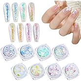 Laza Chameleon Flakes, 8 Colors Nail Confetti Powder, Irregular Colorshift Pigment Powder for Nails Art Supplies, Epoxy Resin Tumbler, Slime, Crafts Decoration - Glass Starry Night