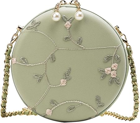 Amazon ディーハウ ショルダーバッグ レディース チェーンバッグ 丸型 肩掛け 斜めがけ 2way かわいいパーティー 結婚式 宴会バッググリーン Dihao ディーハウ 斜めかけバッグ