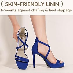 IDIFU Platform High Heels for Women Blue Strappy