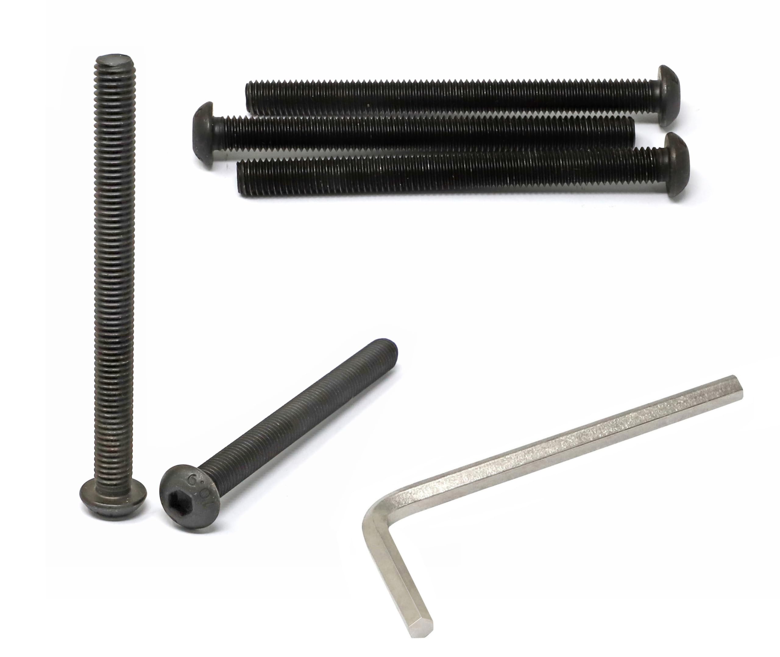 Photo 1 of iexcell 5 Pcs M8 x 90mm Thread Pitch 1.25 mm Alloy Steel 10.9 Grade Hex Socket Button Head Cap Screws Bolts Kit, Black Oxide Finish