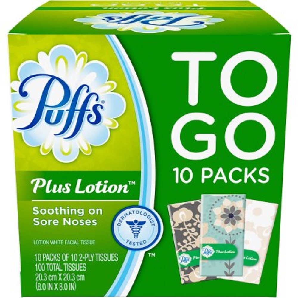 Puffs Plus Lotion TravelSize Pocket Facial Tissues 10 per Pack (10 To
