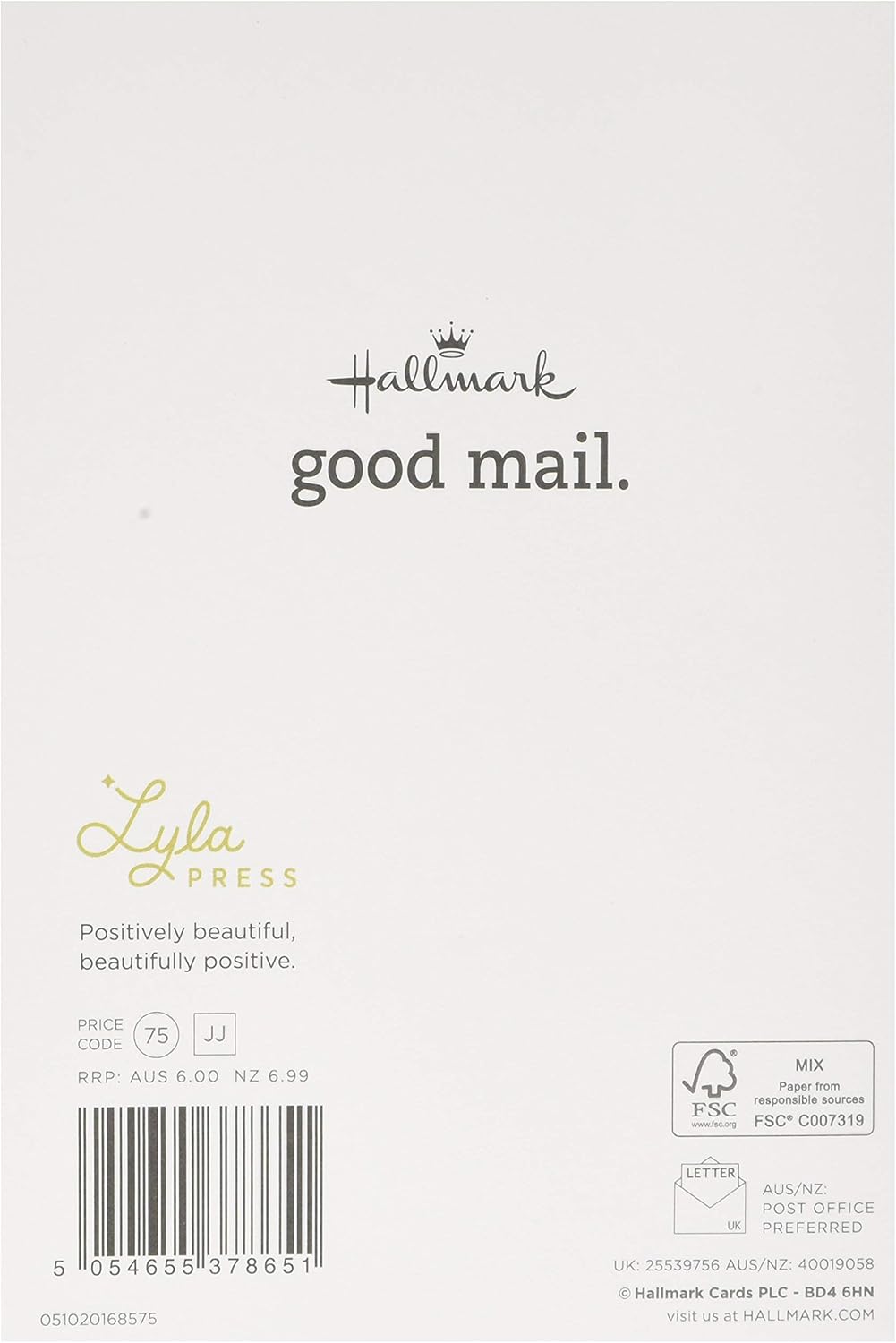 Hallmark General Support Card - Gold Foiled Cups 'Good Mail' Design, Support Card Gold Foil - Image 3