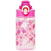 Zak Designs Sage Water Bottle For School or Travel, 16oz Durable Plastic Water Bottle With Straw, Handle, and Leak-Proof, Pop