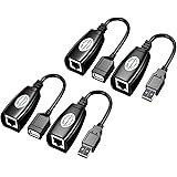 USB Over Cat6，SNLLMZI USB RJ45 Extender Over Cat5/Cat5e /Cat6 Cable Extension Cable Connector Adapter - 2 Pairs