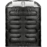SunHalo Gear 2 Person Sleeping Bag for Adults,Double Sleeping Bags King Size, Backpacking Sleeping Bag with Plush Lining/Extra Large/4 Seasons/Portable/Waterproof/Hiking/Camping/Backpacking