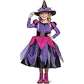 Disguise Girls Witch Cotume for Kids With Dress and Witch Hat, Child Size