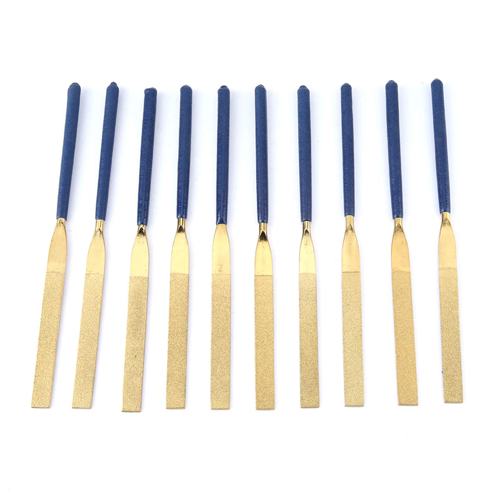 10 pieces high wear-resistant diamond flat diamond files, blue flat files, grain size jewellery repair tool, 5 × 180