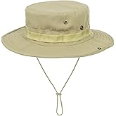 Men-Women Fishing-Hat - UV Sun Protection Hat Wide Brim Safari Cap Bucket Boonie Hat for Outdoor Hiking Camping Hunting