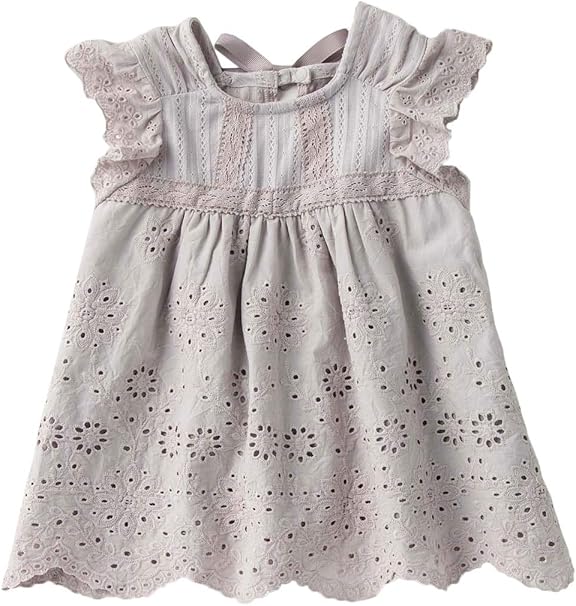 Amazon Co Jp Coto Cotte コトコット ベビー服 綿レース 刺繍 チュニック ワンピース 赤ちゃん ベビー 半袖 女の子 70 グレー 服 ファッション小物