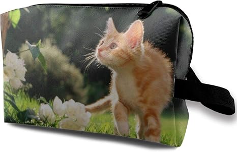 Amazon Co Jp バック ミニバック 化粧 メイクポーチ 旅行 出張ポーチ コスメ 収納ポーチ カワイイ 花 ねこ 猫柄 小物入れ ケース 旅行バッグ ホーム キッチン