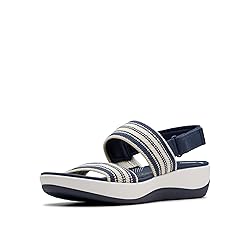 Clarks Women's Casual Sandal, Navy Multi, 7.5 Wide