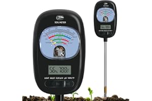 MICGER 7-in-1 Soil Test Kit, Soil Moisture Meter/PH Meter/Sunlight Intensity/Fertility Soil Tester, LCD Display Air & Soil Hygrometer Temperature for Garden, Farm, Lawn Care Moisture Meter for Hous Plants
