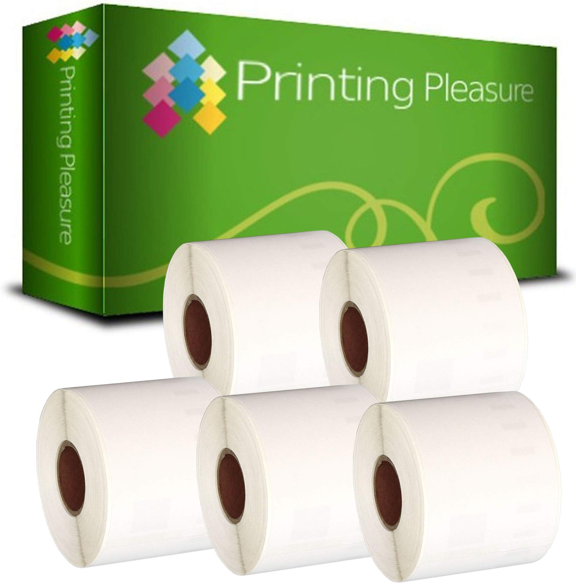 Printing Pleasure 5 x 99014 Compatible Address Labels Rolls for LabelWriter & Seiko Label Printers | 54mm x 101mm | 220 Labels per Roll