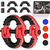 AMBULL 2 Pack 1/2" Safety Chain Connector Link, G80 Tow Hitch Hammerlock Coupling Link, Tow Chain Connector with 12000 lbs Loading (Red)