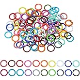 Shapenty 20 Colors Iron Open Jump Rings Connector Split Rings for Keychain Necklace Bracelet Earring Pendant Bead Jewelry Finding Making Charm Crafting Project, 1.2x8mm, 200PCS